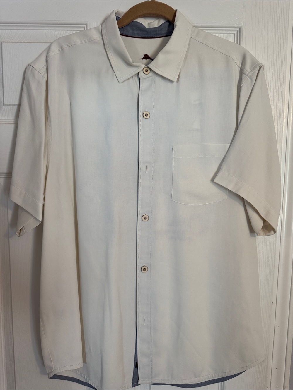 NWT Tommy Bahama Men's Short-Sleeve Button-Down Wine Themed Shirt in Ivory